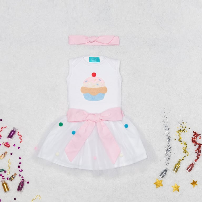 Fantasia Cupcake Bebê 3 Peças