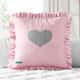 Almofada Quadrada Coração e Babado Rosa 30cm - imagem 1