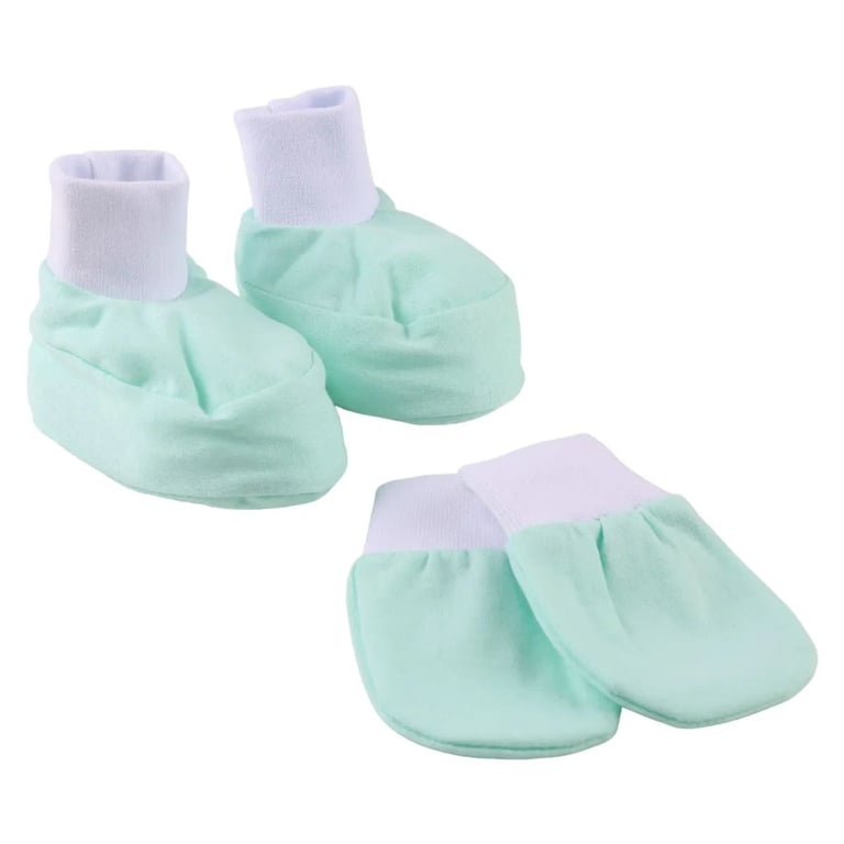 Kit Luva e Pantufa Bebê Chutinho Liso Vermelho