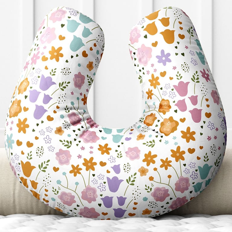 Almofada Amamentação Buquê de Flores Colorido