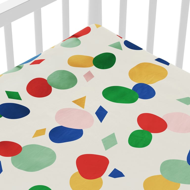 Lençol Berço com Elástico Maxi Geométrico Colorido