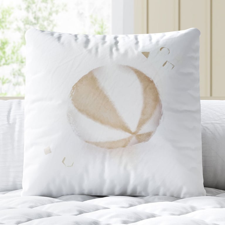 Almofada Quadrada Bola Bege e Branco 33cm