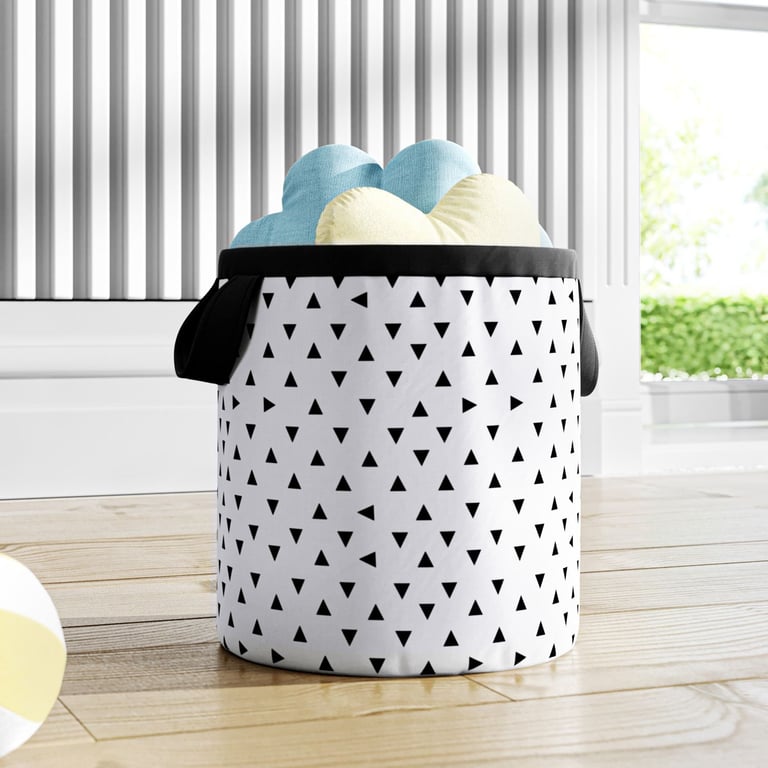 Cesto Organizador para Brinquedos Triângulo Preto e Branco 24cm