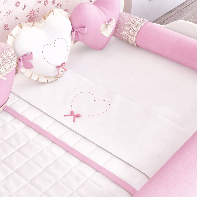 Jogo de Lençol para Mini Cama Coração