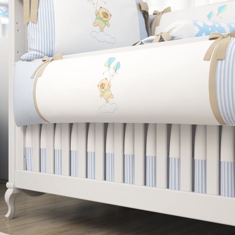 Saia de Berço Barra Listrada Azul