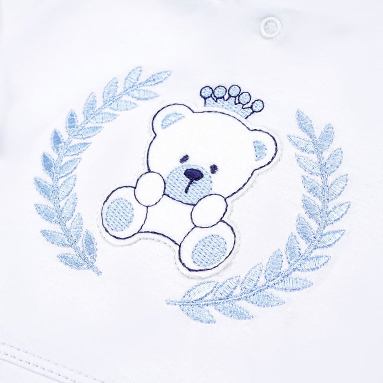 Saída Maternidade Ursinho Realeza Azul Bebê 02 Peças — vista alternativa