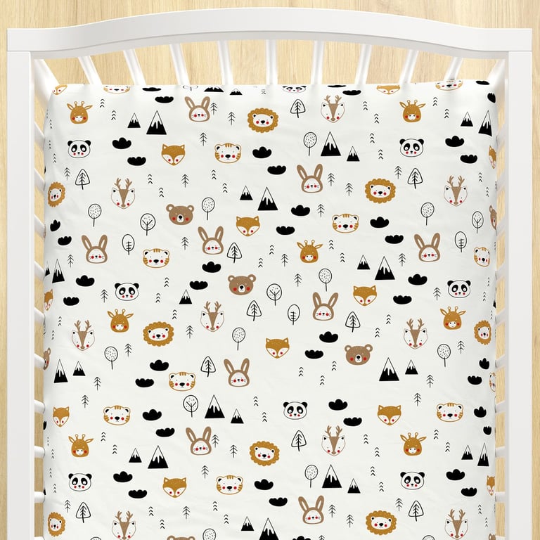 Lençol Berço com Elástico Safári Escandinavo — vista alternativa