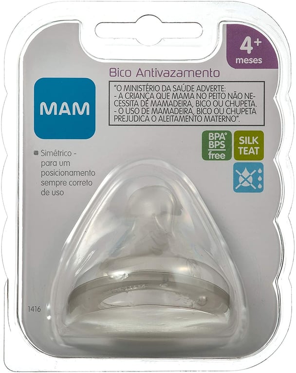 Bico de Mamadeira Antivazamento (4M+) Fluxo Rápido