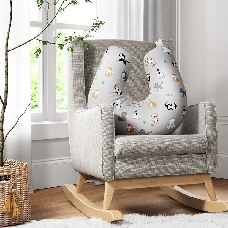 Almofada Amamentação Gatinhos Cinza — vista alternativa