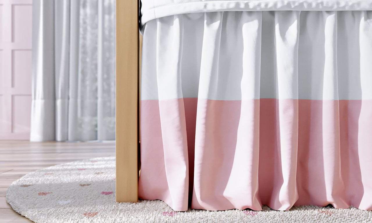 Saia de Mini Berço Branco e Rosa