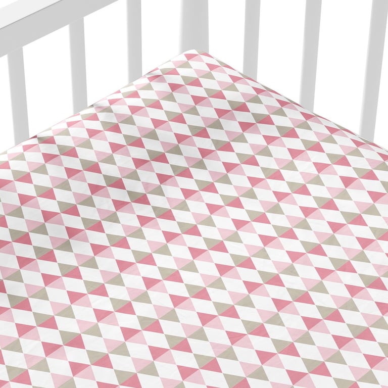 Lençol Berço com Elástico Triângulos Azul