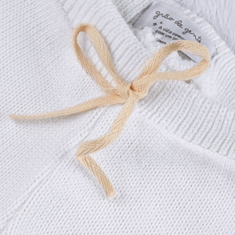 Saída Maternidade Tricot Calça e Casaquinho Branco Chantilly 02 Peças — vista alternativa