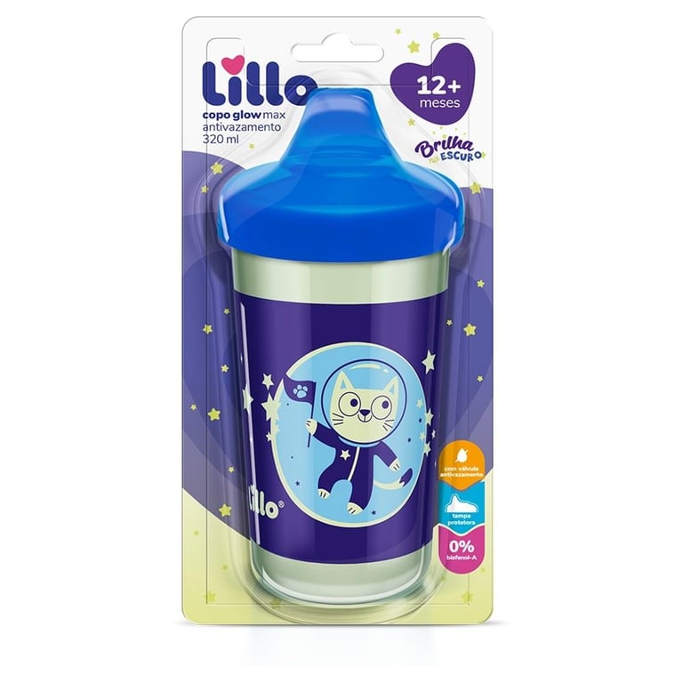 Copo Glow Max Antivazamento Azul 320ml — vista alternativa
