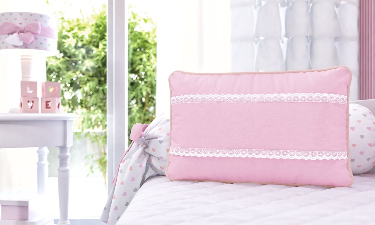 Almofada Rendinha Rosa 43cm