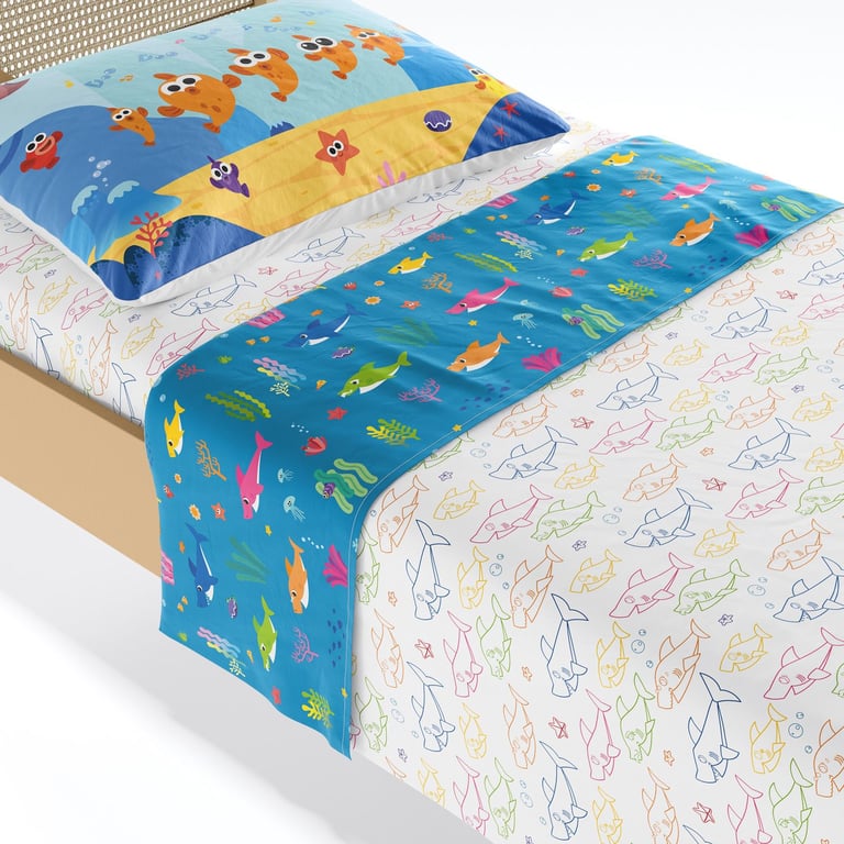 Jogo de Lençol Infantil Solteiro Baby Shark — vista alternativa