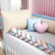 Kit Berço Trança Colorida Azul Claro, Rosa e Amarelo - imagem 2