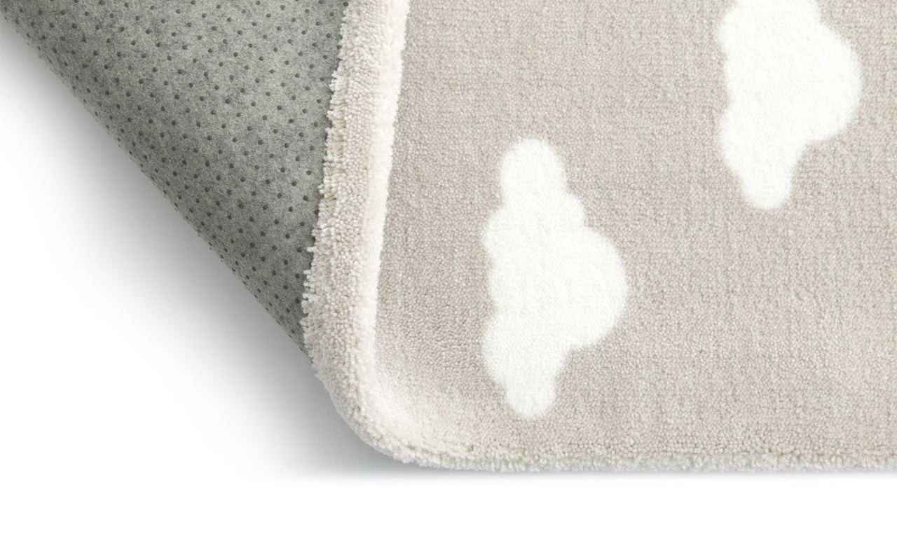 Tapete Retangular Cinza Nuvem Branco 1,50m — vista alternativa