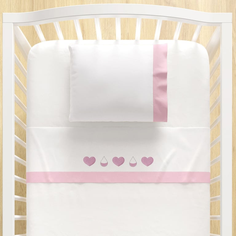 Jogo de Lençol Berço Bordado Chuva de Amor 3 peças