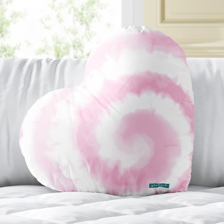 Almofada Coração Tie Dye Rosa 33cm
