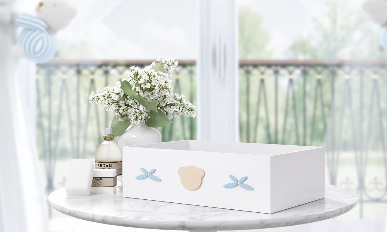 Bandeja MDF Urso Luxo Azul