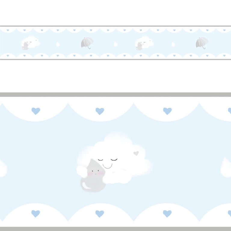 Faixa Adesiva de Parede Aquarela Chuva de Amor Rosa