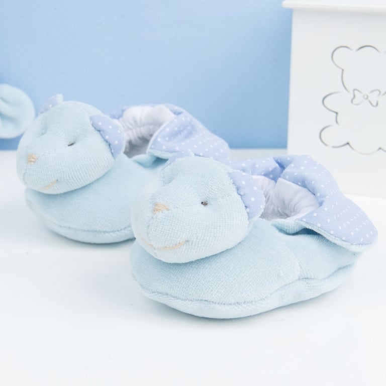 Conjunto Naninha De Bebê e Pantufa Poá Azul — vista alternativa