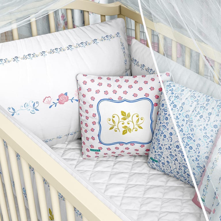 Kit Berço Floral Liberty Azul