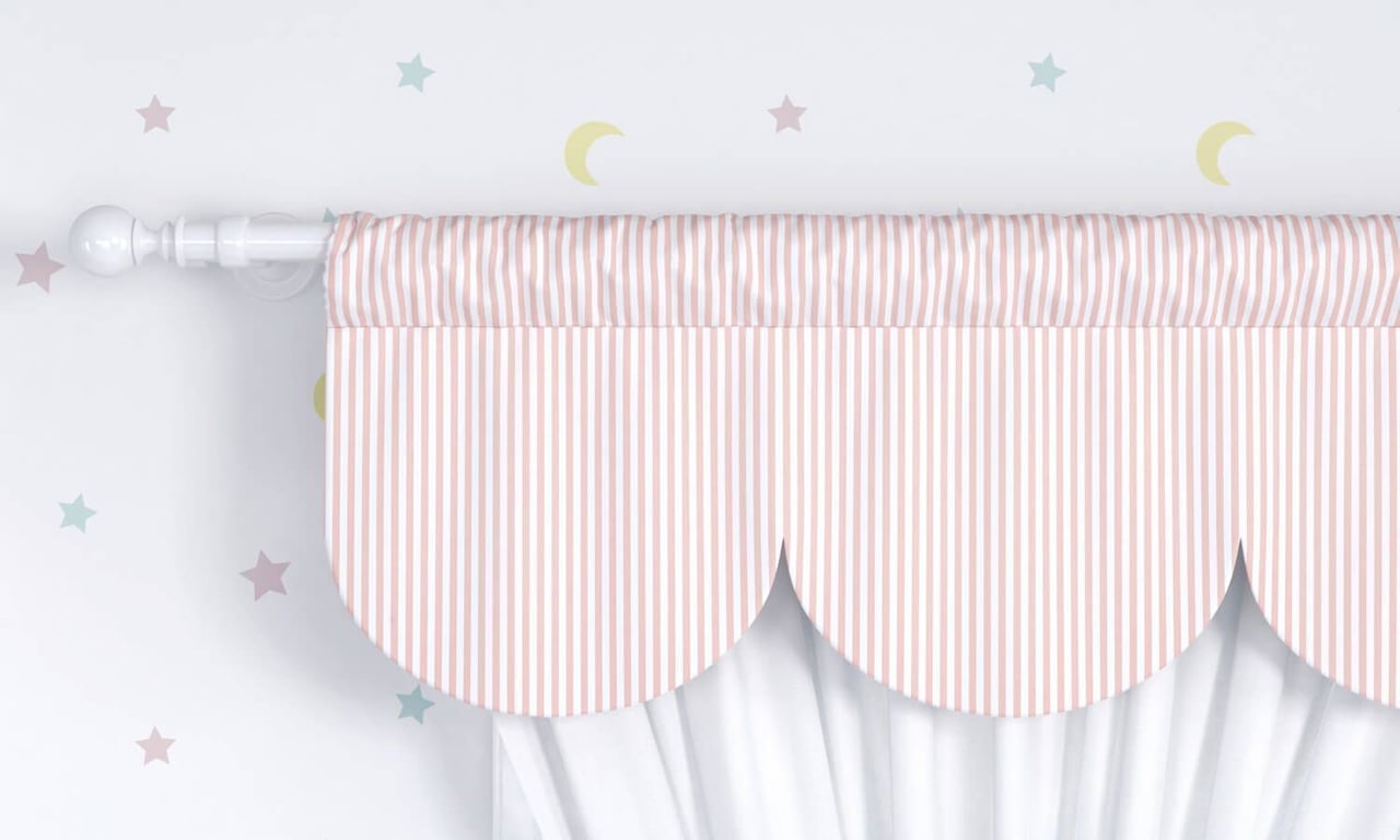 Cortina Bailarina Trapezista Listrada Rosé/Branco — vista alternativa