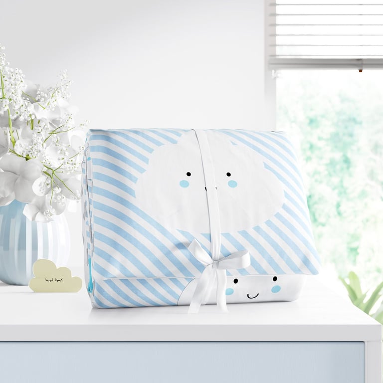 Trocador de Fraldas Portátil Nuvem de Algodão Azul 73x40cm