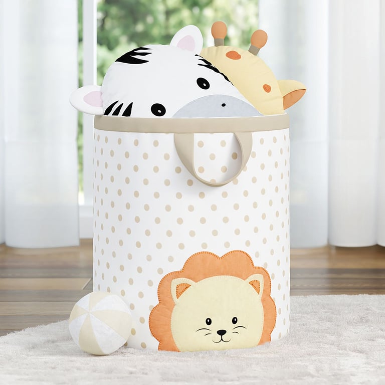 Cesto Organizador para Brinquedos Amiguinha Leoa Rosa 35cm