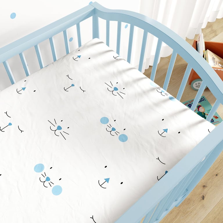 Lençol Berço com Elástico Amiguinhos Azul — vista alternativa