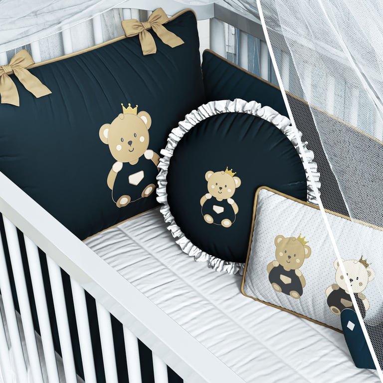 Kit Berço Ursinho Realeza Marinho