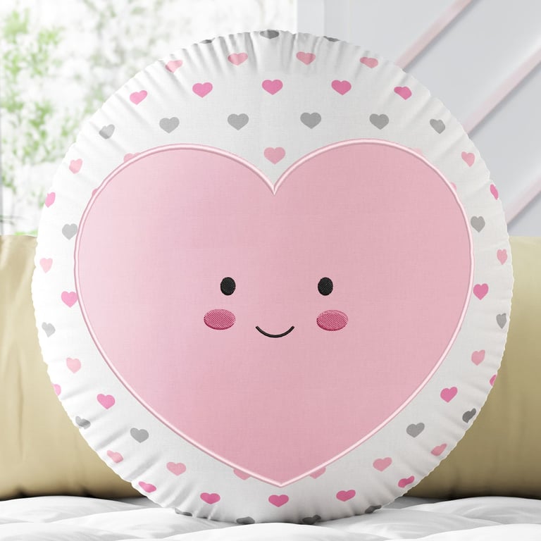 Almofada Redonda Sorriso de Amor 30cm