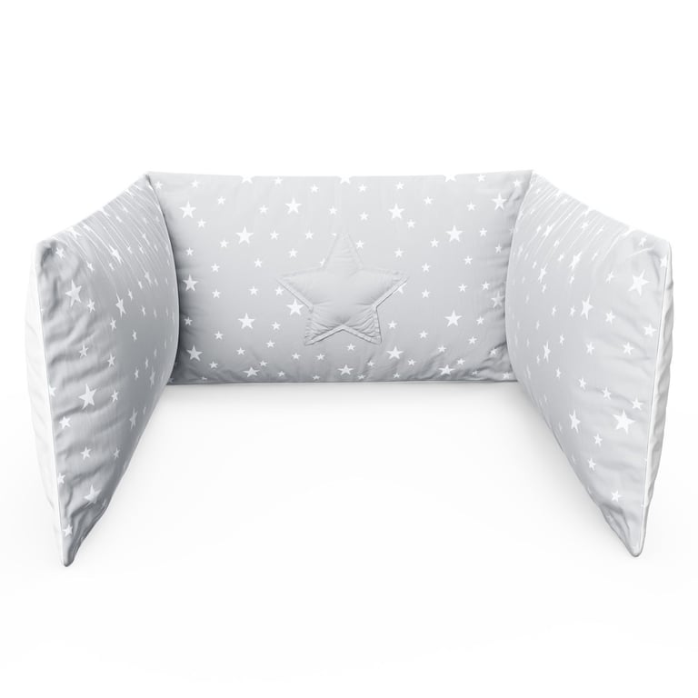Kit Berço Dobrável 2 em 1 Estrelinha Cinza — vista alternativa