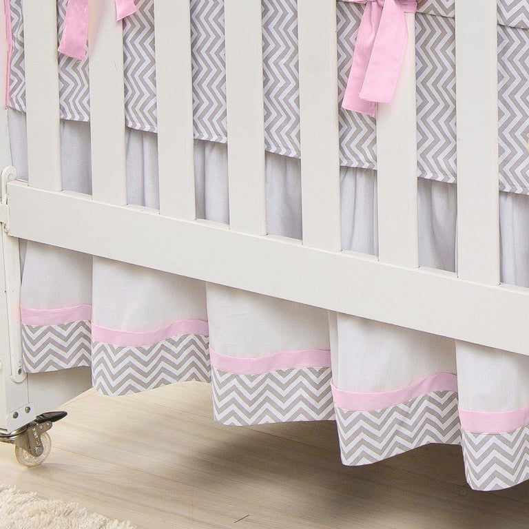 Saia de Berço Chevron Rosa