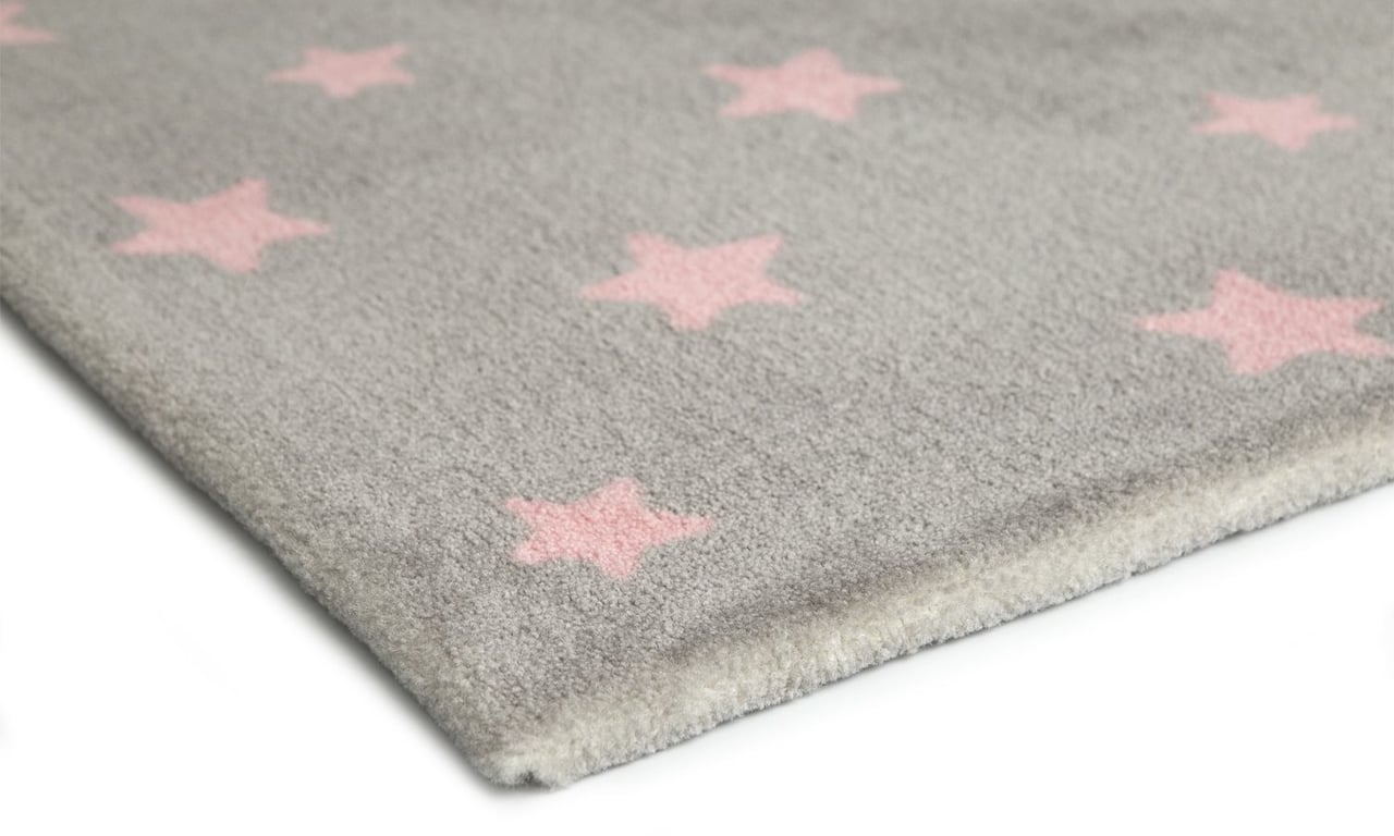 Tapete Retangular Cinza Estrela Azul 1,50m — vista alternativa