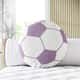 Almofada Redonda Tricot Bola de Futebol Lilás - imagem 3