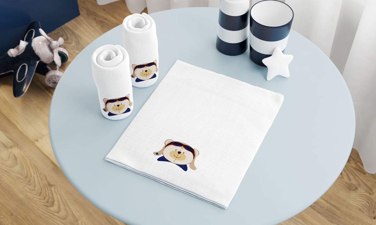 Jogo de Fraldas Ombro Urso Aviador com 3 — vista alternativa