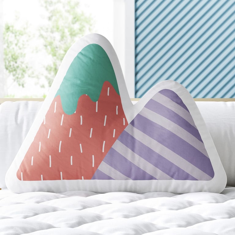 Almofada Montanhas Coloridas Roxo e Vermelho 33cm
