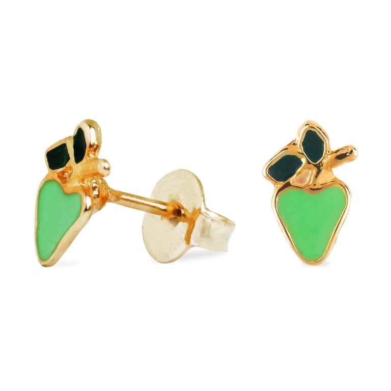 Brinco Infantil Frutinha Verde e Ouro