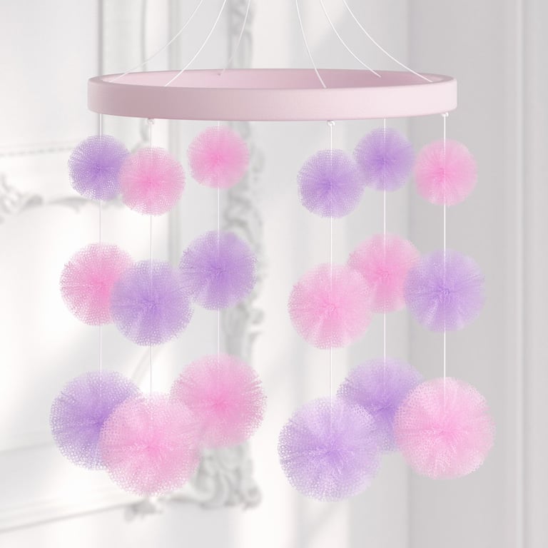 Móbile Pompons Floral Monet