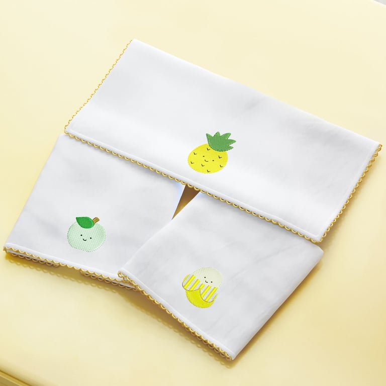 Jogo de Fraldas de Boca Malha Frutinhas