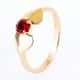 Anel Infantil Pontinho de Amor Strass Vermelho Ouro - imagem 1