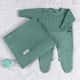 Saída Maternidade Tricot Trança Macacão Verde Pistache 02 Peças - imagem 1