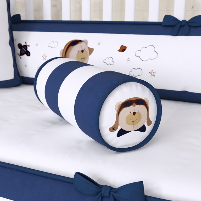 Almofada Rolinho Urso Aviador 40cm
