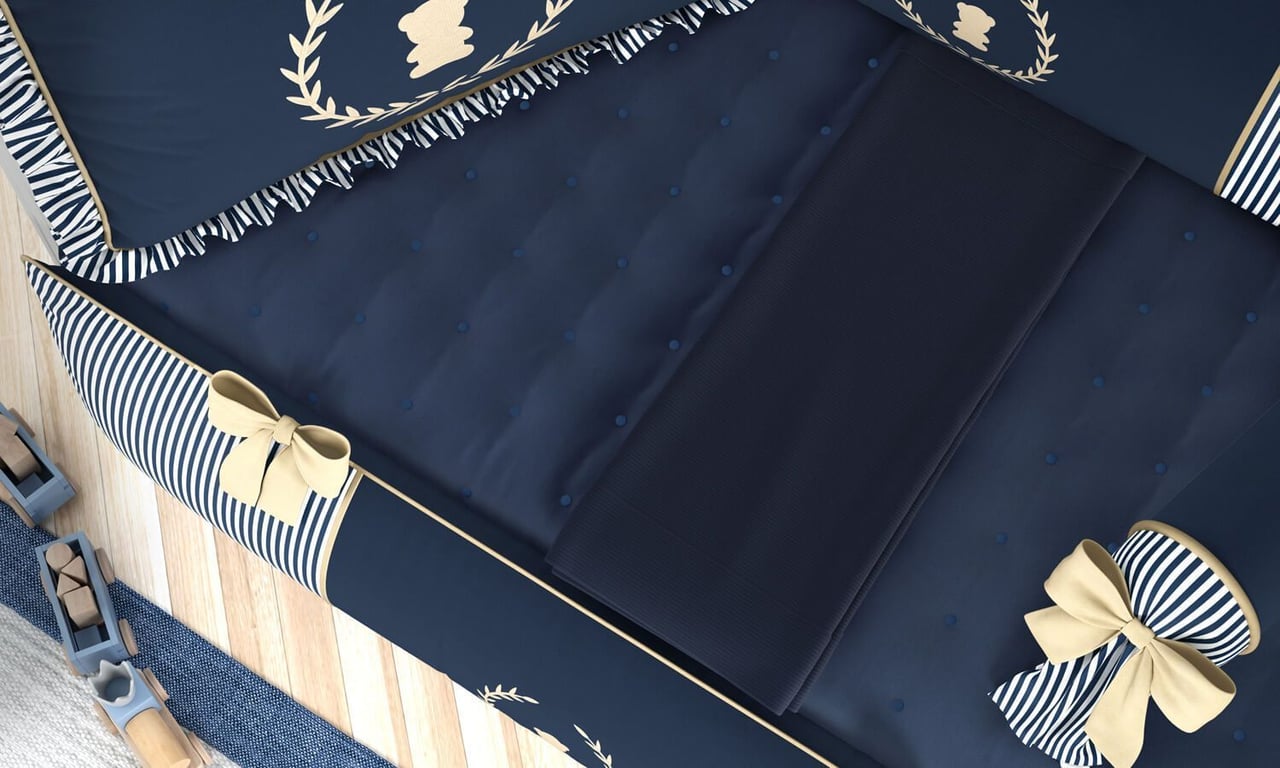 Manta Bebê Tricot Luxo Azul Marinho 1m