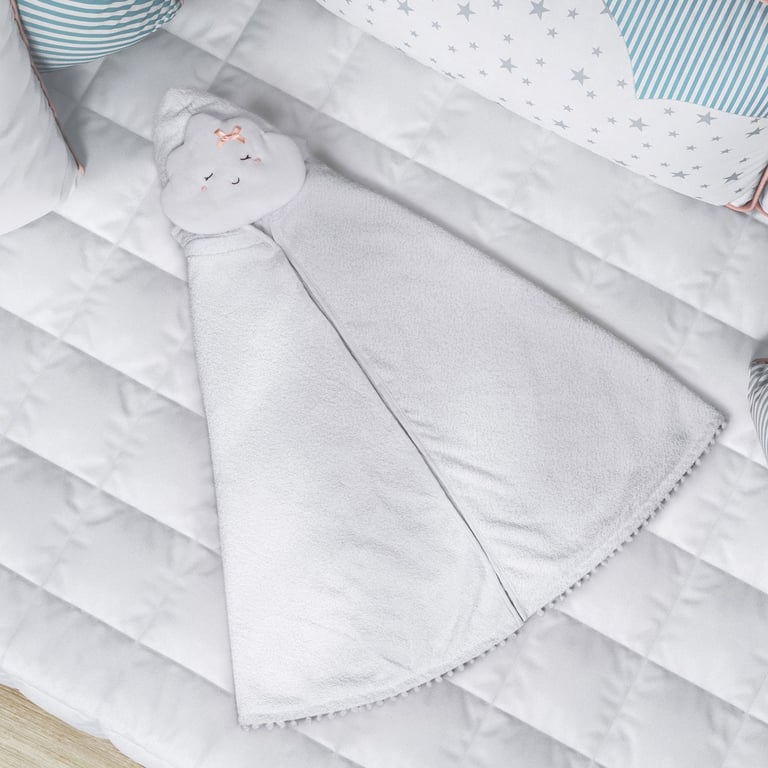 Toalha com Capuz Infantil Nuvem de Algodão 90cm