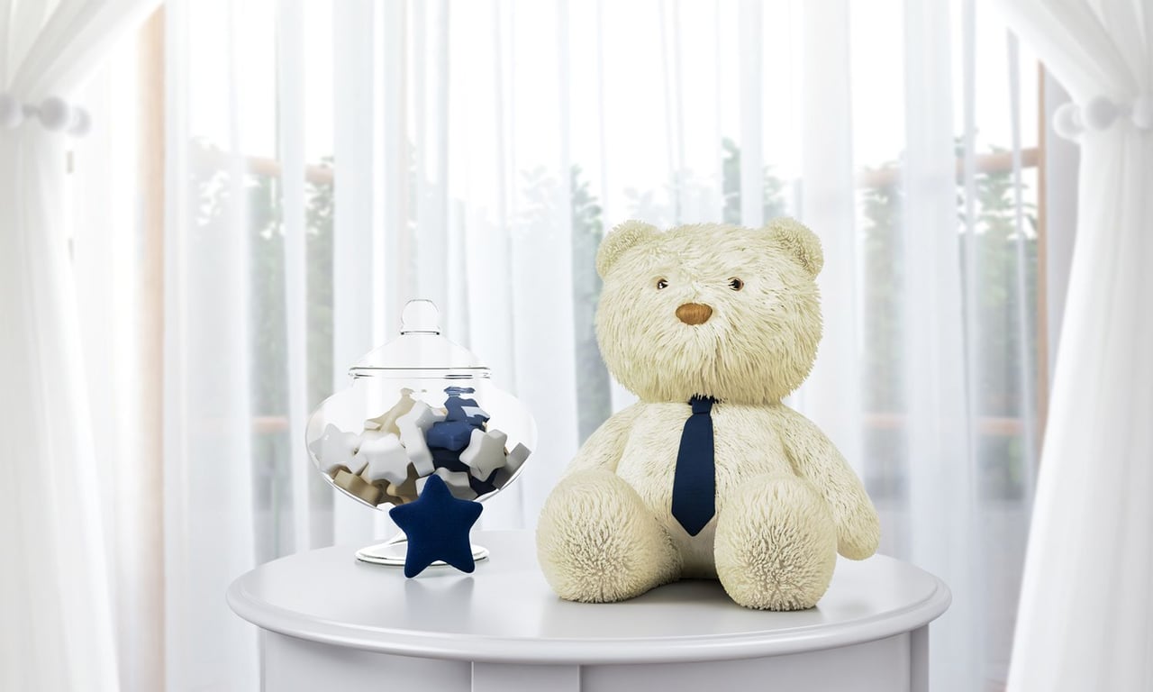 Urso de Pelúcia com Gravata Azul Marinho 52cm