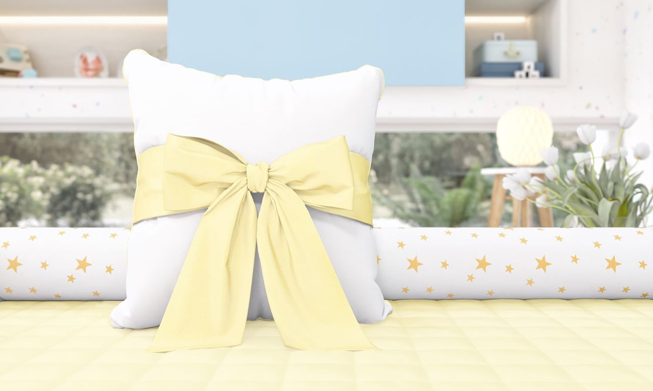 Almofada Laço Amarelo 38cm