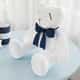 Urso Branco com Laço Azul Marinho 25cm - imagem 1